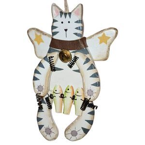 5/$25 Sale! Whimsical Wooden Kitten Cat Christmas Ornament